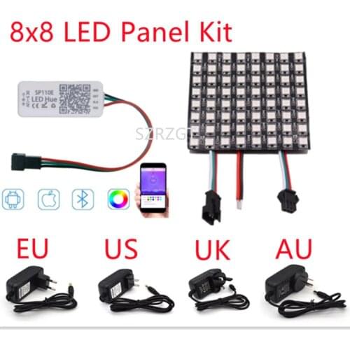 WS2812B Led Strip Matrix Digital Panel Individually Addressable With DC5V Led Power Supply SP110E Bluetooth Controller