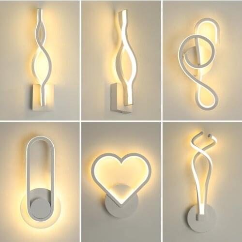 Nordic Style Led Wall Light Personality Bedroom Bedside Lamp Hotel Aisle Staircase Decoration Aluminum Musical Note Wandlamp