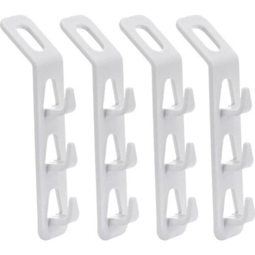 50% Hot Sale 4Pcs Space Saving Non-slip Clothes Hanger Hooks PP Dresses Coats Clothes Hanger Connection Rack Home Supplies