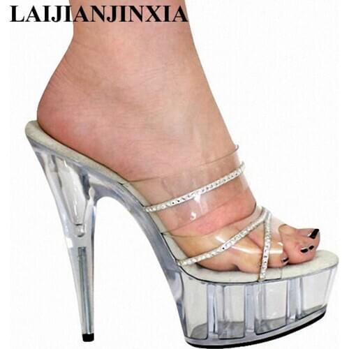 New 15 CM High Heels Slippers Club Night Shoes Sexy Pole Dancing Shoes Platform Womens Shoes Dance Shoes