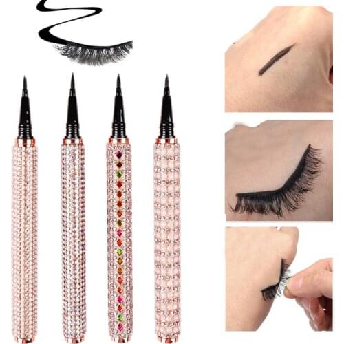 Black Liquid Self-Adehesive Eyeliner Pen Magic Glue-free Quick Drying Waterproof Lasting No Blooming EyeLiner Cosmetic 1PC