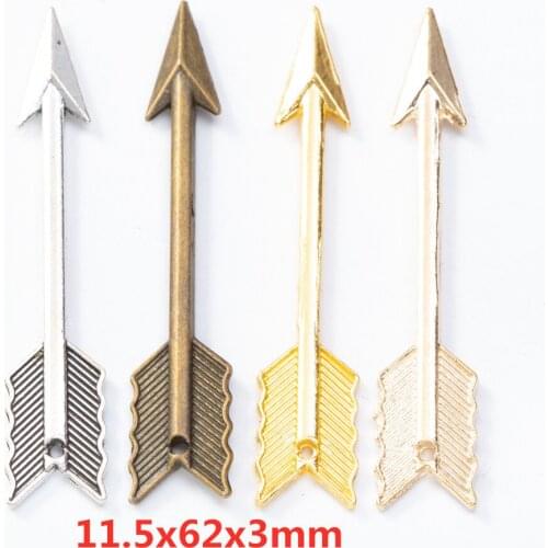 10 pieces Handmade Jewelry Accessories Craft Arrow Connector Charms Antique Silver Color 8332
