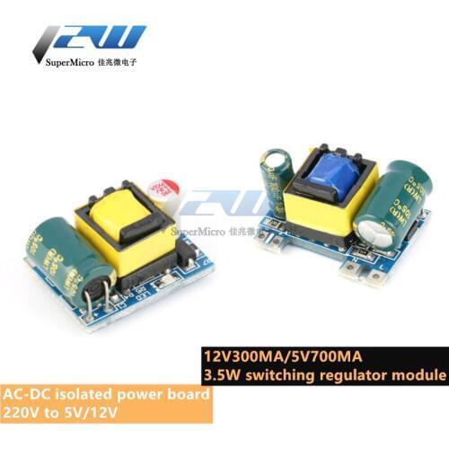AC-DC 5V 700mA 12V 300mA 3.5W Isolated Switch Power Supply Buck Converter Module Reduction Module 220V Twist 5V / 12V