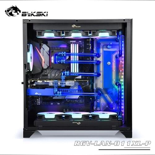 BYKSKI Acrylic Board Water Channel Solution use for LIANLI O11 Dynamic XL case / Kit for CPU and GPU Block / Instead reservoir
