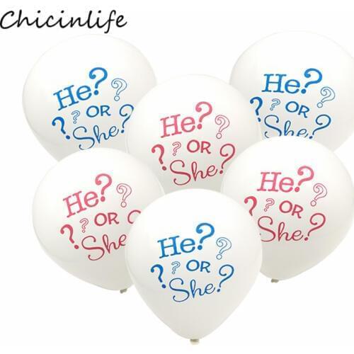 Chicinlife 10Pcs/lot 10inch He or She ? Gender Reveal Balloon Baby Shower Boy or Girl Party Decoration
