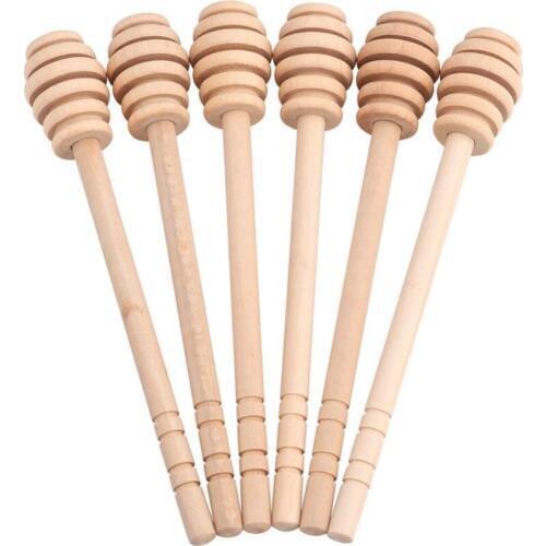 Wooden Honey Stick Dipper Honey Stirrer For Honey Jar Supply Long Handle Mixing Stick Cuchara Miel LX6567