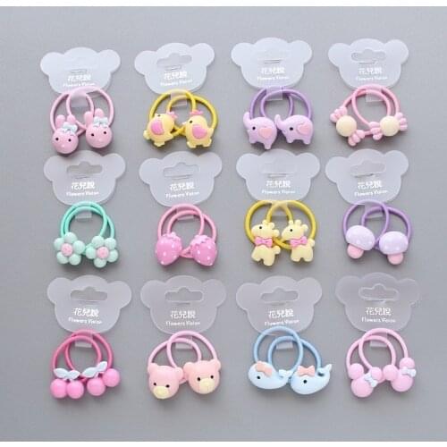 2 PCS Lovely Fruit Flower Princess Headwear Baby Headdress Girls Hair Accessories Kids Elastic Hair Bands Children Hair Ropes