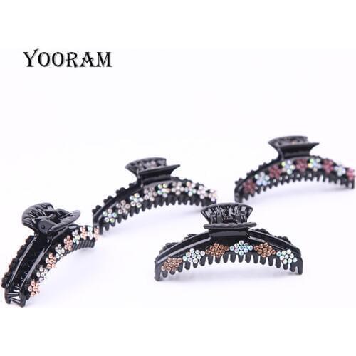 Geometric Rhinestone Banana Hair Claws Elegant Shiny Hair Accessories for Women Hairpin with dress Hairpins Hairgrips Hair Clip