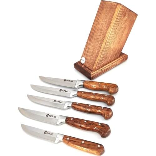 Riding on 6 Piece Hand Made Wood Kütüklü Professsional Kitchen Knife set