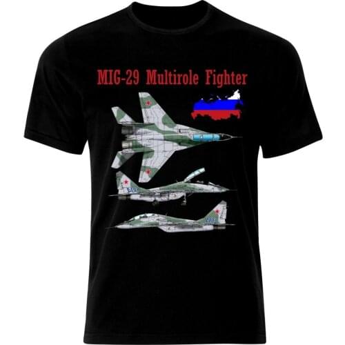 MIG 29 Air Fighter Aircraft Jet Flugzeug Blueprint USSR Russia Men T-Shirt Short Casual customized products