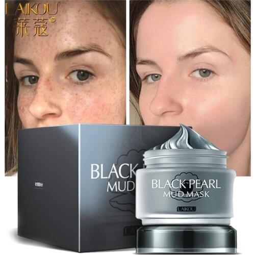 LAIKOU Black Pearl Mud Mask Facial Oil Control Moisturizing Whitening Blackhead Removal Korean Mask Skin Care
