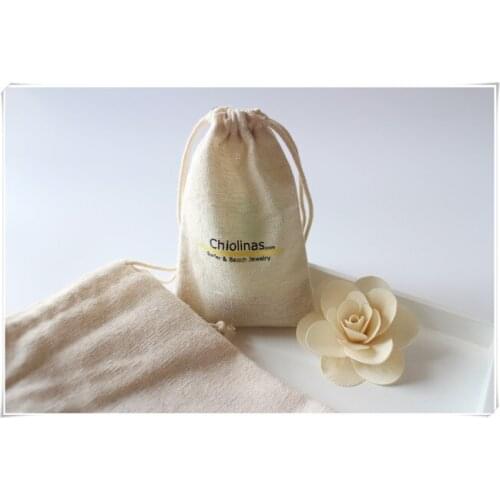 Customized silk screen printing Logo cotton gift Bags Gift bags Jewelry gift pouch Free Shipping