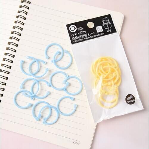 Kawaii Easy Paper Book Loose Leaf Keychain Ring Circle Binder Stationery Office Plastic Korean Accessory Random