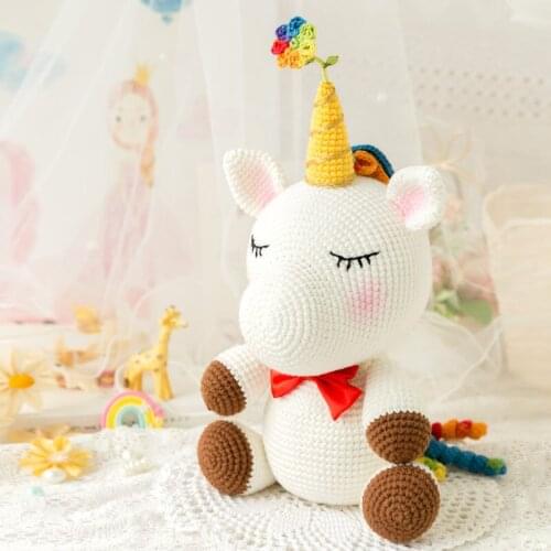 Colorful Unicorn DIY Crochet Braided Doll Material Bag Crochet Braids DIY Package