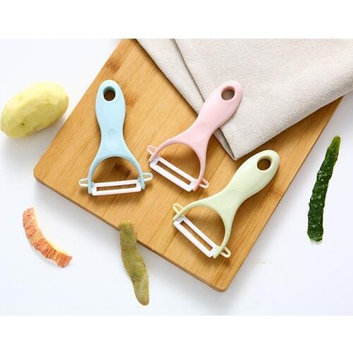 Creative Stainless Steel Ceramics Fruit Peeler Parer Cutter Kitchen Tool Cartoons Kitchen Accessories Tackle Oil Painting