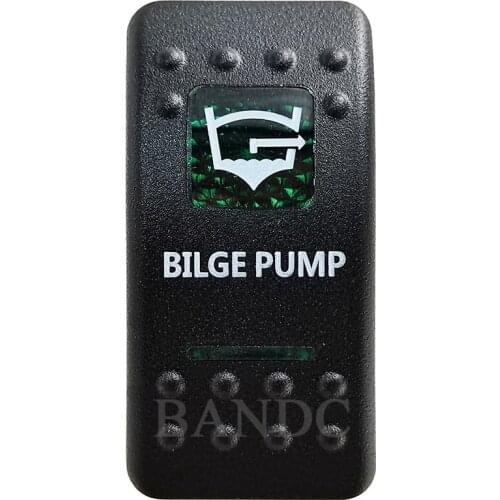 Cover Cap Only！BILGE PUMP Rocker Switch Cover Cap Green Window Labeled for Car Boat Truck Carling ARB Control Cap Accessories