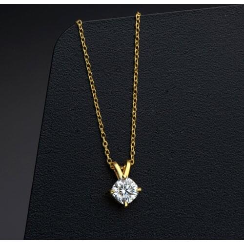 Classic Women 1 Ct Moissanite pendant 925 Sterling Silver Luxury Jewelry Necklace Engagement Ladies Wedding Party Gifts