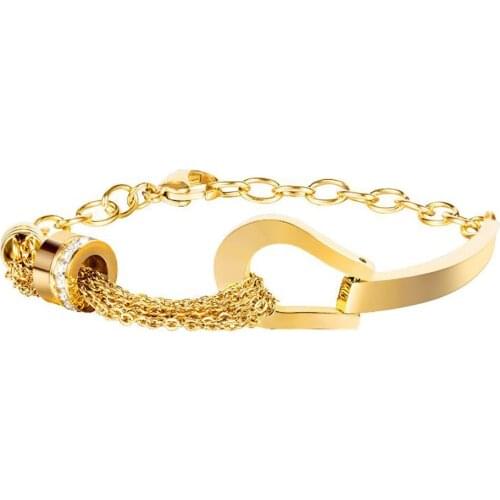 Stainless Steel Minimalism Cubic Zirconic Stone Women Fashion Delicate Simple Bracelet Bangle Jewelry Gift For Him