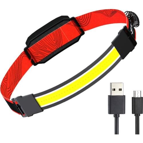 2021 Year New Style Headlamp Portable Mini COB LED Headlight With Built-in Battery Flashlight USB Rechargeable Head lamp torch