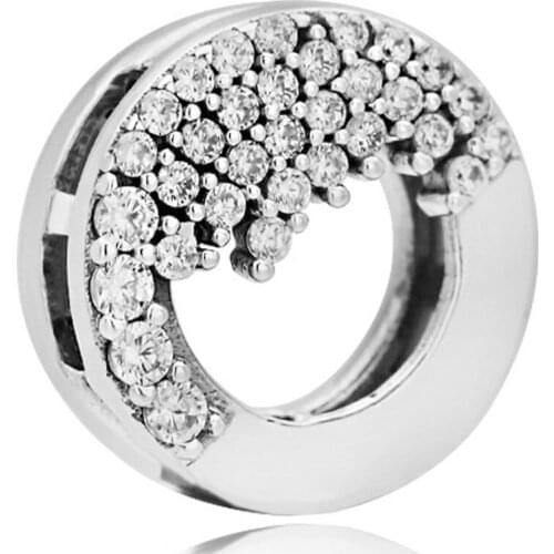 Original Reflexions Sparkling Icicles With Crystal Clip Stopper Beads Fit 925 Sterling Silver pan Charm Bracelet Diy Jewelry