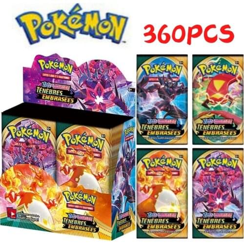 Pokemon carton French version, 360 pieces, TCG: sun and moon, evolution, booster, bright cards, games, toys, childrens birthday