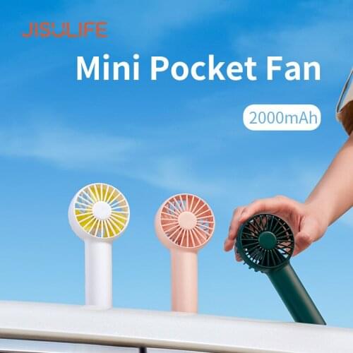 JISULIFE Mini Fan USB Kipas Silence Portable Rechargeable Handheld Fans Vertical Air Cooler 2000 mAH