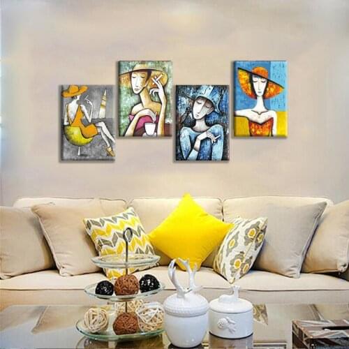 Retro Vogue Modern Fashion Woman Relax Figure Canvas Painting Prints Poster Wall Art Picture Home Decor For Living Room Hallway