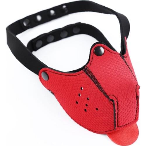 Adult Games Rubber Half Face Dog Mask Hood Sex Toys for Men Gay BDSM Bondage Restraint Slave Muzzle Puppy Play Mask with Tongue
