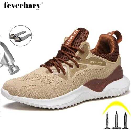 Mesh Sports Safety Shoes Men Indestructible Work Boots Women Lightweight Breathable Sneakers Steel Toe Hiking Boots