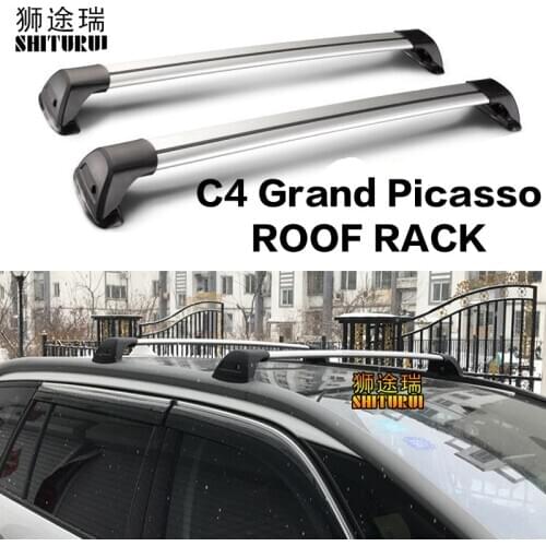 SHITURUI for CITROEN C4 Grand Picasso 2014+ Truck Roof Bar Car Special Aluminum Alloy Belt Lock 2pcs Load 100KG