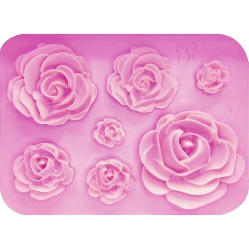 Rose Flowers Silicone Mold Cake Chocolate Mold Wedding Cake Decorating Tools Fondant Sugarcraft Cake Mold