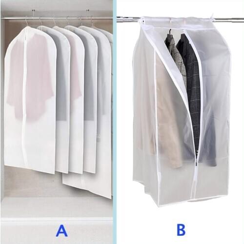 Foldable Hanging Bag Wardrobe Overcoat Suit Storage Organizer Clothing Garment Storage Bag Large Household Handbag Anti-dust Set