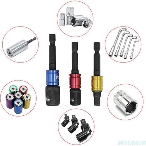 3Pcs Drill Extension Bar Bit Adapter Drill Set 1/4" 3/8" 1/2 for Impact Driver