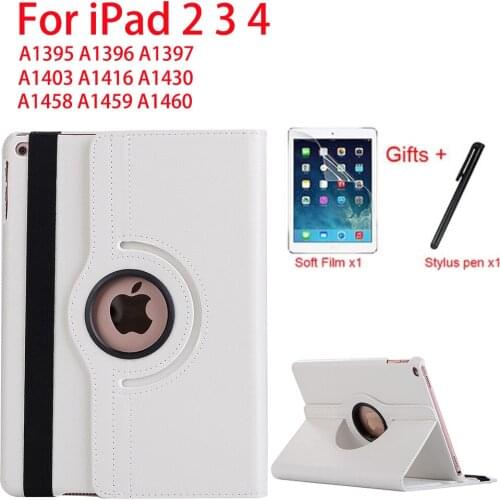 360 Degree Rotating Smart Case For iPad 2 3 4 Cover For Apple iPad A1395 A1396 A1397 A1403 A1416 A1458 A1459 A1460 Funda Stand