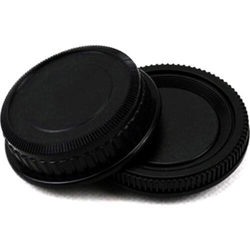 2PCS/Set Rear Lens And Body Cap Cover For Pentax K PK Camera Anti-dust Screw Mount Protection Plastic Black Camera Accessories