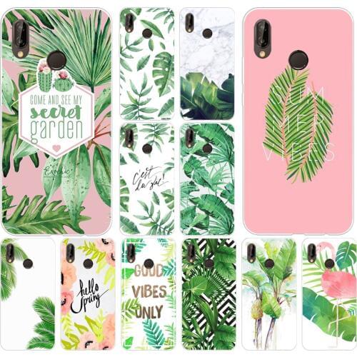 135H Plantain Banana Leaves Plants Cactus Soft Silicone Tpu Cover Case for huawei Nova 3 3i p smart