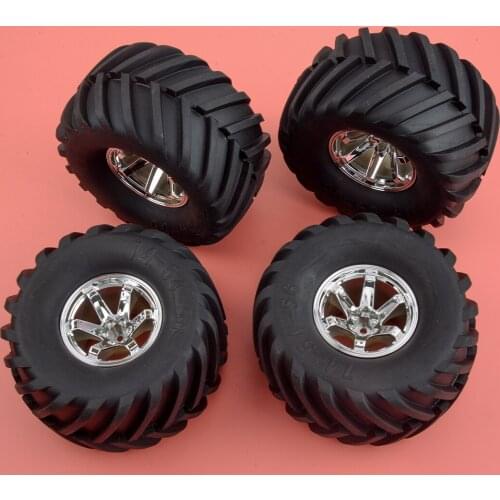 4pcs AX-3003 Rubber Tyre Tire Wheel Rim 135mm Fit for 1/10 RC Bigfoot HSP HPI Car Large Deep Lugs