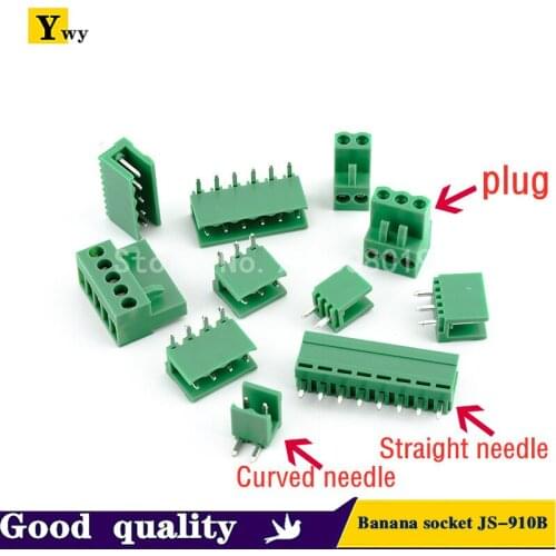 5Sets HT5.08 green terminal block 2P 3P 4P 5P 6P 8P 5.08MM straight/angled