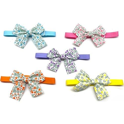50pcs Pets Dog Grooming Supplies Spring Flower Design Dog Puppy Bowties Necktie Adjustable Pets Dog Collar Small Bow Tie Necktie