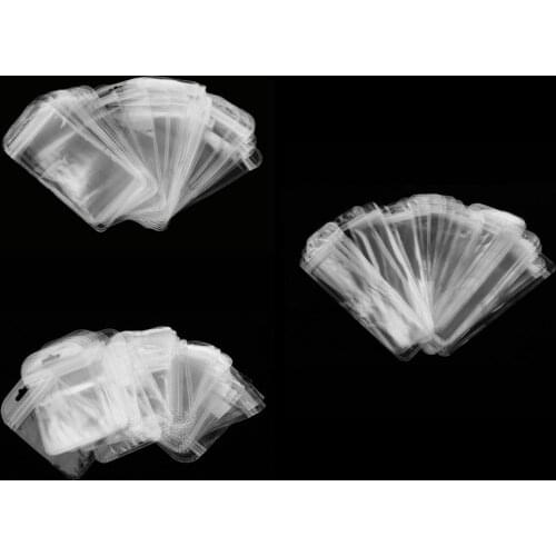 50x Clear Plastic Packaging Bag with Hole Electronic Accessory