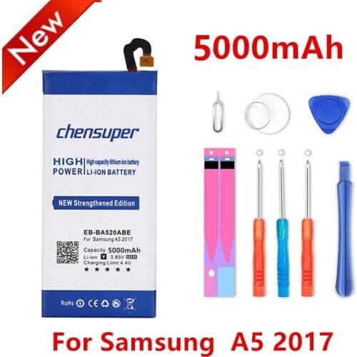 Chensuper 5000mAh battery EB-BA520ABE For Samsung Galaxy A5 2017 SM-A520F SM-A520F/DS SM-A520K SM-A520L SM-A520S Batteries