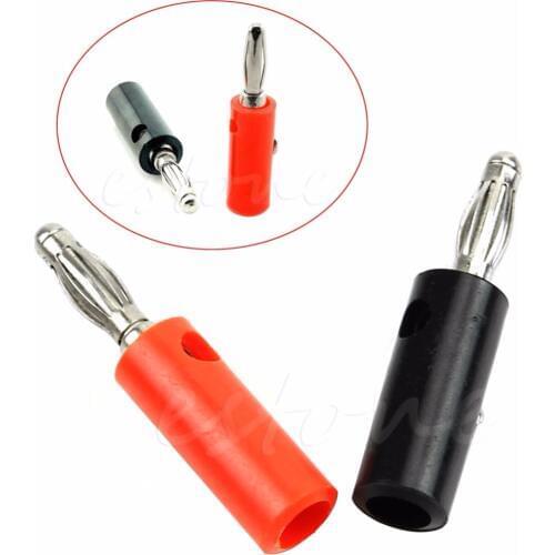 Adaptateur 10pcs Audio Speaker Wire Fiche banane Connecteurs 4mm Real Cable L25