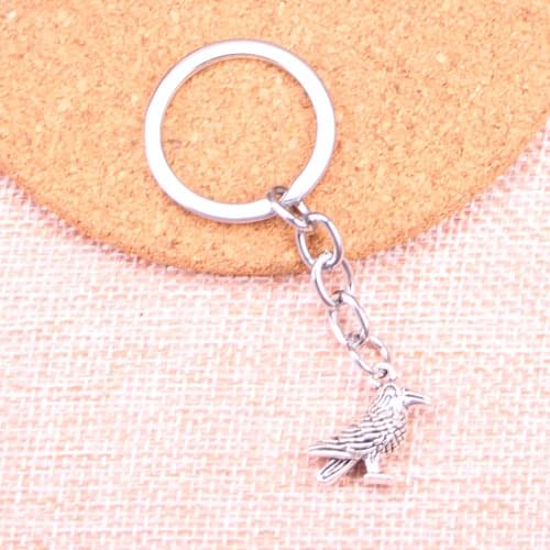 20pcs bird parrot Keychain 17*17mm Pendants Car Key Chain Ring Holder Keyring Souvenir Jewelry Gift