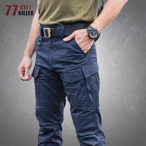 Military Tactical Pants Men Quality Multi-pocket Waterproof Commuter Cargo Trousers Male Elasticity Slim Fat Joggers Mens Pants