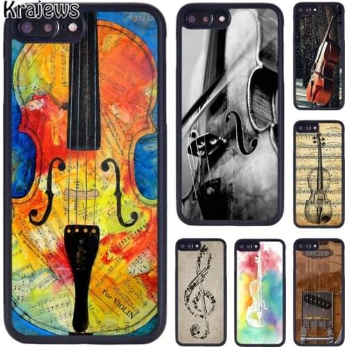 Krajews Musical Notes Violin Classical phone Case For iPhone 5 6S 7 8 Plus 11 12 Pro X XR XS Max Samsung Galaxy S6 S7 S8 S9 S10