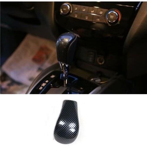 For Nissan Qashqai 2016 Car Gear Shift Knob Head Decoration Cover Stickers Carbon Fiber Style ABS Interior Car Accessories