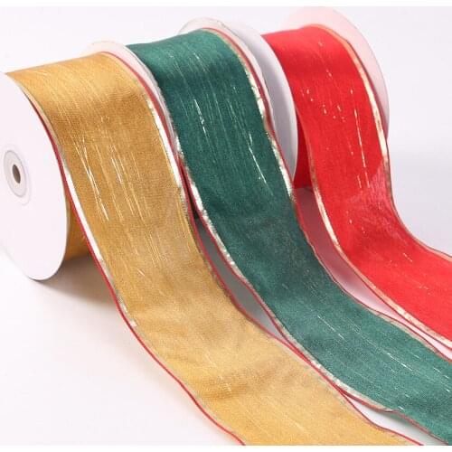6.3cm 25 yards/roll Double Layers Organza Ribbon DIY Gift Packaging Wedding Decoration Tapes Ribbons Fabric Craft Ribbons