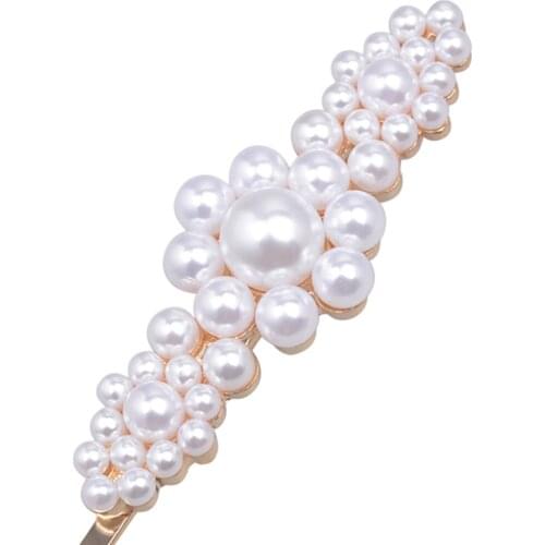 Elegant Graceful Faux Pearl Slide Hair Clip Pin Headdress Women Girls Gifts