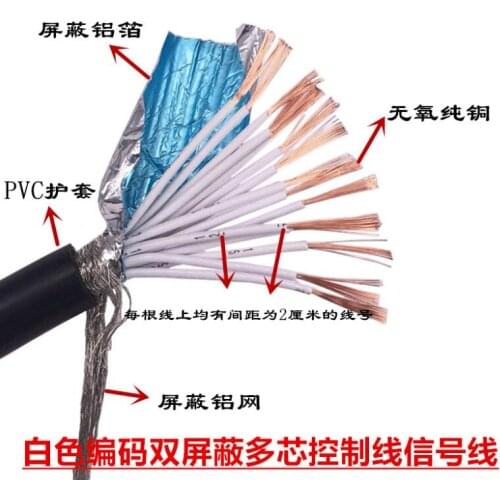 Farrow Cable RVVP, 1m High quality 0.3^mm2 30 cores Shielded Cable for spindle, inverter and step motors, electrical cables