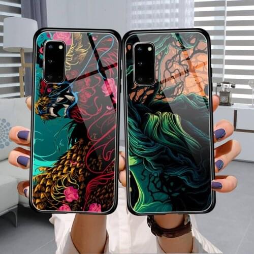 Camouflage skull Phone Case Tempered Glass For Samsung S7 S8 S9 S10E S20 21 30 Plus ultra Note 8 9 10 Plus A7 2018